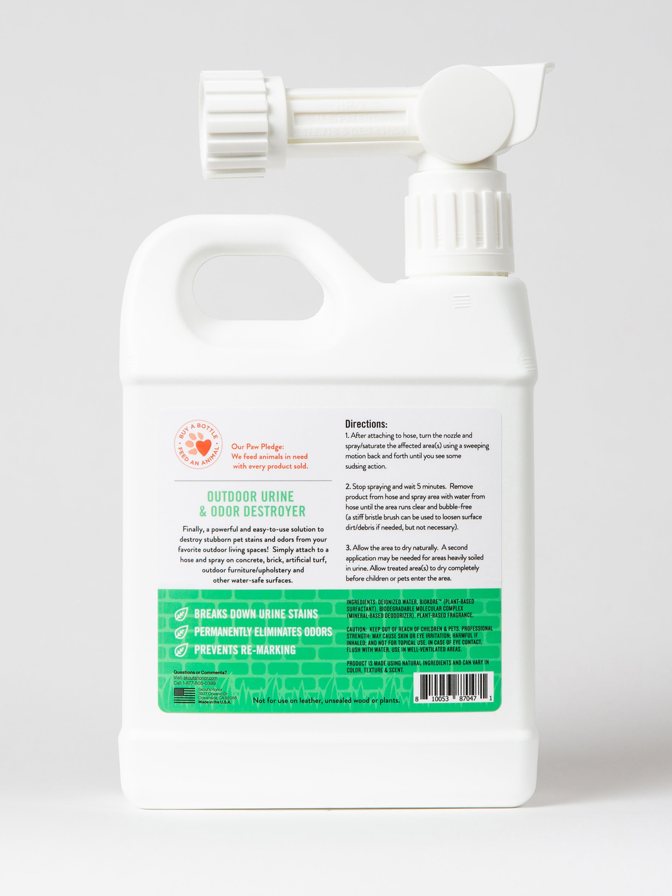 Outdoor Urine Odor Destroyer for Concrete Turf Skout s Honor